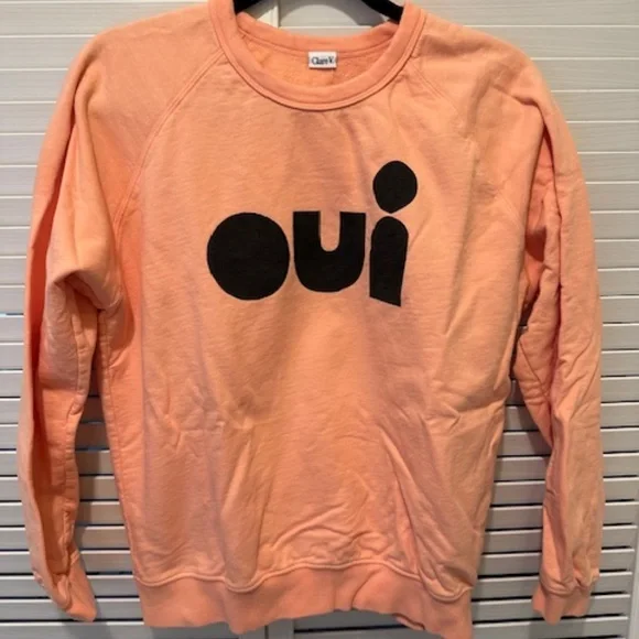 Clare V Peach and Black Graphic Sweatshirt - Picture 3 of 3